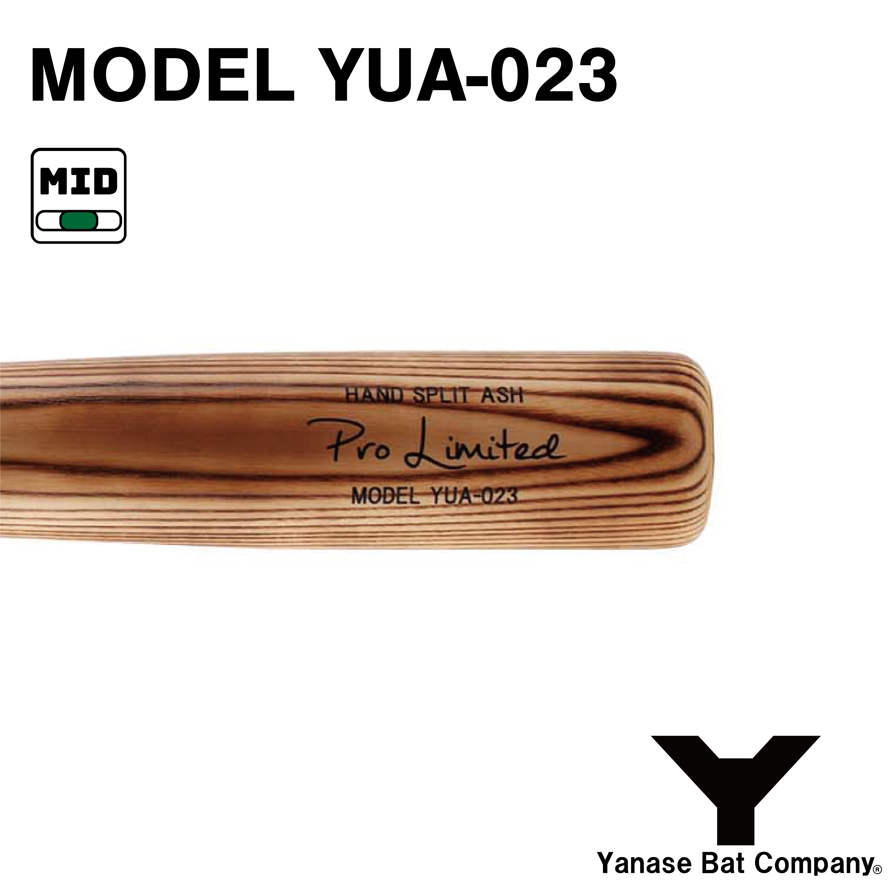 ホワイトアッシュのヤナセですヤナセ木製バットYUA-023